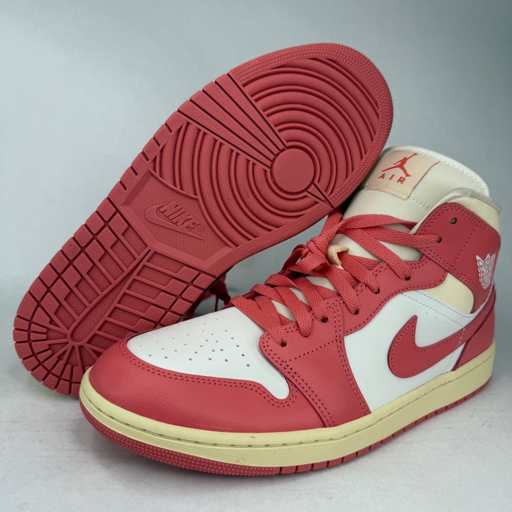 Jordan 1 Mid Sail/Pink Salt BQ6472 Women 12.5 Size Sneakers